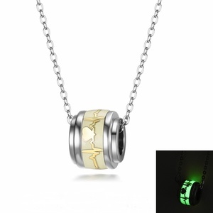 Wholesale Glow in the Dark Luminous Heart Beat <b>Ring</b> Stainless Steel Fluorescent <b>Ring</b> - Product Image 1