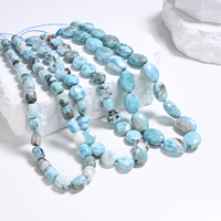 Perles de pierre naturelle Larimar facettées en vrac pour la fabrication de bijoux, en stock, livraison rapide