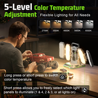 Lampe de travail LED sans fil à batterie lithium EGO, 4 panneaux pliables, portable, 10000 lm, autonomie 5-10h, pour réparation automobile, garage, atelier, Type-C