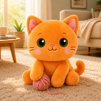 Peluche chat orange Kawaii personnalisée OEM avec fil pour la vente en gros aux magasins de cadeaux et aux magasins de jouets mignons