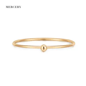 Mercery – bagues En Or massif 14K pour femme, Bague De Couple, design De Bague De Mariage En Or véritable 14K, ORB rond