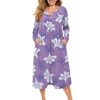 Robes décontractées pour femmes à fleurs Naupaka, style hawaïen, sur mesure, imprimées sur demande, col en V, boutonnées, confortables et respirantes