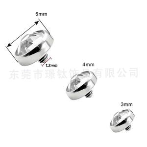 Titanio hilo interno 6/8/10mm cuerpo joyería pendientes cristal gema Labret labio tachuelas oreja cartílago <span class=keywords><strong>Tragus</strong></span> regalo para niños - Product Image 5