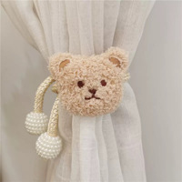 Nouveau rideau en peluche de coton avec motif d'ours de dessin animé Art déco pour la décoration de la chambre d'enfant