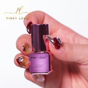Pinky leem Private Label Oil Proof <b>UV</b> Lash Glue <b>LED</b> Eyelash Extension 5ML Glue Waterproof <b>UV</b> Glue Eyelash Adhesive - Product Image 1