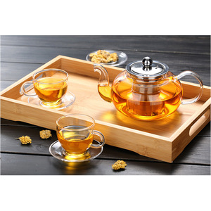 Tetera de vidrio de 1.8L con filtro de acero inoxidable para servir té, uso en fiestas, tapa transparente incluida - Product Image 1