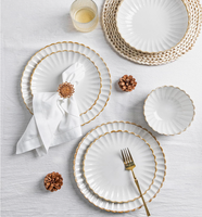 Vaisselle personnalisée écologique, tendance, en porcelaine émaillée, moderne, durable, sans BPA, de qualité alimentaire, compatible micro-ondes, 8/12/16/24 pièces