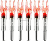 HT Lot de 6 Nocks LED Automatiques Étanche IPX4 pour Flèches de Chasse 5.2mm 6.2mm Tir Nocturne Sports de Plein Air