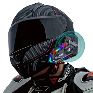 Versatili luci abbaglianti RGB mezza piena di caschi da moto Speaker cuffia casco moto Bluetooth citofono auricolare