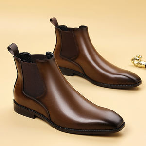 Bottes Chelsea montantes pour hommes, pointures 38-48, à lacets, bout pointu, semelle extérieure en caoutchouc, semelle intérieure rehaussante, pour l'automne/hiver et la neige - Product Image 6