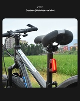 Fahrrad-Spezifisches Rücklicht - Bremssensor, Einfache Bedienung, 5 Modi, 500ml Li-Akku, 20LM, 500m Sichtweite, IPX64 PC