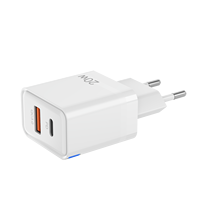 Caricatore da Muro OEM/ODM 20W a Doppia Porta con Ricarica Rapida CE FCC RoHS PD QC 3.0 Tipo C, Adattatore Universale per Telefoni Cellulari e Tablet