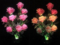 Lampe à fibre optique LED RGB faite à la main en forme de rose, lumière décorative florale, indice de protection IP55, intensité réglable, garantie 5 ans, CRI 95 élevé, légère