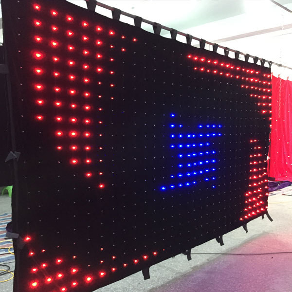 Lighting up Your Mobile Stage P10 2mx2m Stage Background Use Led Video Curtain Led Video Drape Led Star Curtain