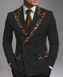 Costume d'affaires classique deux pièces <span class=keywords><strong>pour</strong></span> marié et témoin, avec boutons-pression, respirant, en laine peignée, à double boutonnage, <span class=keywords><strong>pour</strong></span> <span class=keywords><strong>mariage</strong></span> et banquet - Product Image 5