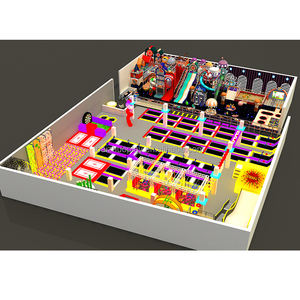 Aire de jeux intérieure populaire pour grands enfants Premium Trampoline Park avec mur d'araignée de faisceau de <span class=keywords><strong>bataille</strong></span> de parcours Ninja pour centre d'amusement - Product Image 4