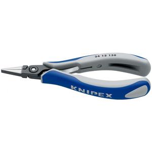 KNIPEX - 34 12 130 Pince de préhension électronique de précision brunie, tête polie, poignées avec poignées multi-composants plates, larges - Product Image 1