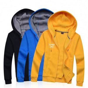 Sweat à capuche zippé en molleton épais de haute qualité pour homme, coupe oversize décontractée, idéal pour l'automne - Product Image 2