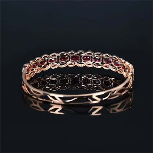 SGARIT Drop Shipping Luxury Fine Gemstone Jewelry 3ct Pigeon Blood Red Natural Ruby 18k <strong>Rose</strong> <strong>Gold</strong> <strong>Bangles</strong> Women - Product Image 5