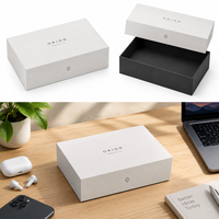 Boîte cadeau personnalisée pour écouteurs avec couvercle rigide et base en mousse, revêtement UV, réutilisable pour l'électronique et la vente au détail d'appareils photo