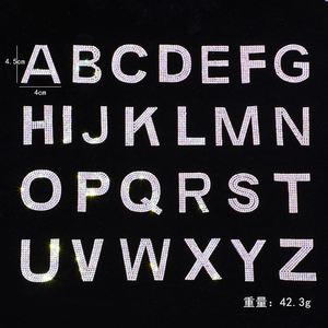 High Quality DIY Accessories Colorful Crystal Rhinestone Letter Patches Applique - Product Image 5