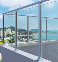 Großhandel Aluminium-Glasgeländer Rahmenloses Gehärtetes Glas-Balustrade für Balkon, Terrasse und Wohnhäuser