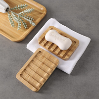 Porte-savon carré en bambou personnalisé, 100% biodégradable, de qualité supérieure, avec drain et couvercle