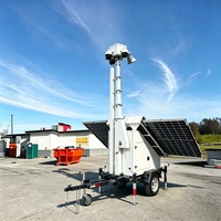 Remorque de surveillance mobile à prix d'usine avec 3 panneaux solaires pour la sécurité hors réseau