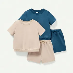 Set di pantaloncini per bambini in cotone di bambù per bambini set di abbigliamento per bambini estivi t-shirt con pantaloncini in due pezzi per bambini vestiti personalizzati