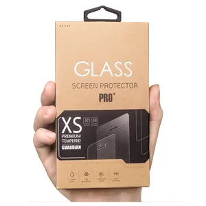 Protecteur en verre trempé, boîtes en papier d'emballage pour protecteur d'écran en verre, Logo personnalisé, impression papier couché CFPB-001 L x L x H Cm