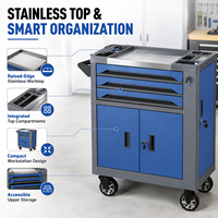 Vente en gros d'usine - Chariot à outils mobile à 3 tiroirs avec grande armoire de rangement inférieure pour l'entretien automobile et l'atelier industriel