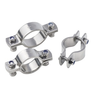 304 Stainless Steel Double Bolt Half Wrap Pipe <b>Clamp</b> Multi Size Water Oil Tube Fix Holder Anti-Corrosion Pipe Support <b>Clamp</b> - Product Image 2