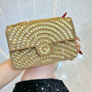 Sac à main pochette de soirée unique en strass scintillants 2026, sac à main perlé pour femme, sac à bandoulière chaîne pour fille, vente en gros - Product Image 4