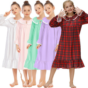 Nuovo arrivo <span class=keywords><strong>cotone</strong></span> belle ragazze morbido pigiama personalizzato Logo vestito <span class=keywords><strong>da</strong></span> <span class=keywords><strong>notte</strong></span> per le bambine <span class=keywords><strong>camicia</strong></span> <span class=keywords><strong>da</strong></span> <span class=keywords><strong>notte</strong></span> autunno - Product Image 1