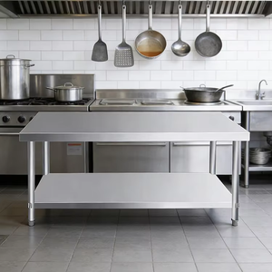 Mesa de Trabajo de Acero Inoxidable Comercial de Alta Calidad, Material de Acero Inoxidable 304, Varios Tamaños, para Restaurantes - Product Image 2