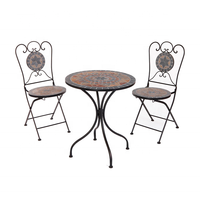 Ensemble de mobilier d'extérieur moderne et durable, 3 pièces, chaise et table de bistrot en fer, pour balcon, jardin, hôtel/salon