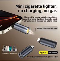 Briquet miniature de type C, briquet coupe-vent, allumeur de fumée extérieur, adaptateur USB-C, adaptateur de sécurité