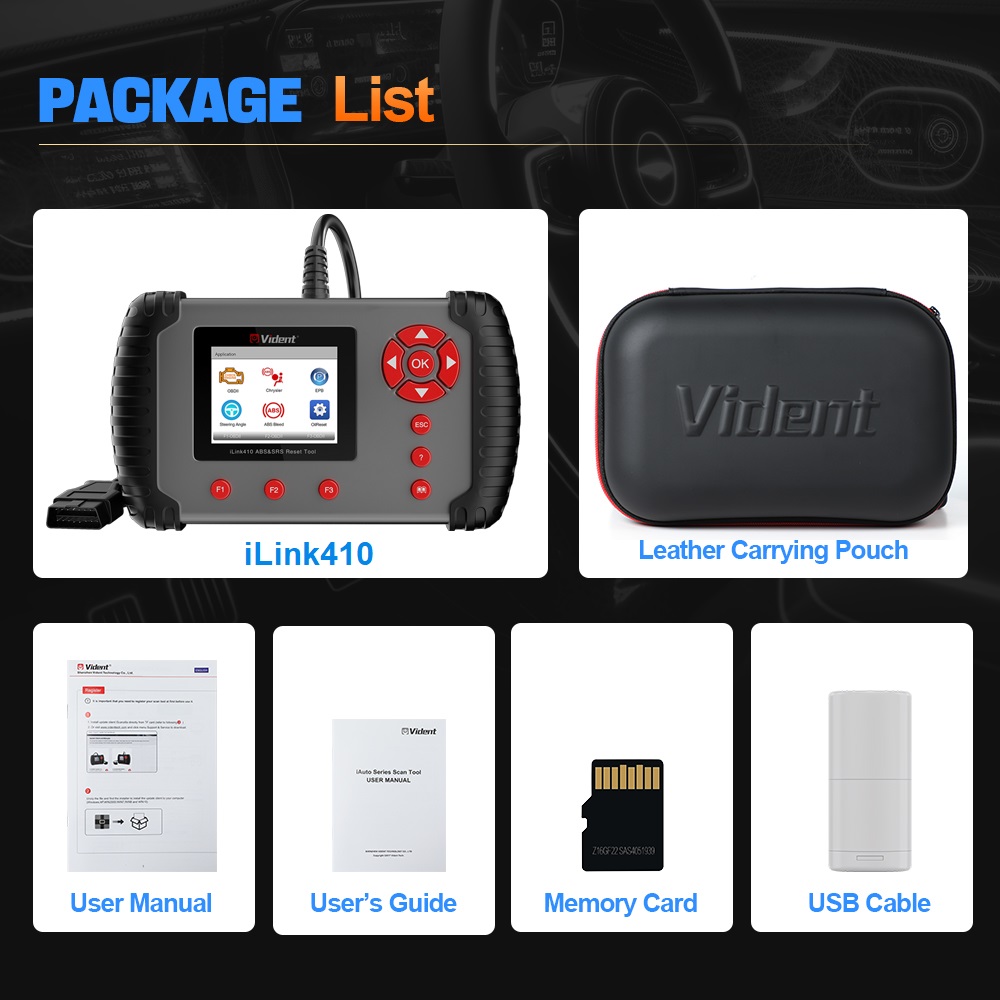 VIDENT Ilink 410 OBDII Diagnostic Tool - ABS&SRS Reset