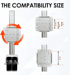 2000 Lbs Schwerlast-Drehwagenheber mit Doppelrad für Wohnmobil- und Bootsanhänger - Product Image 5