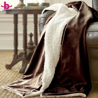Luxuriöse Schlichte Seidige Nerz-Fleece-Sherpa-Decke Superweiche Hochdichte Jacquard-Fleece-Überwurfdecke für Sofa Winter Dicke Warme Plüschdecke