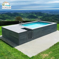 Piscine hors sol classique et confortable en fibre de verre FRP, avec bassin spacieux, spa extérieur, jacuzzi domestique, piscine conteneurisée