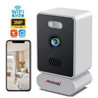 Mini Cámara de Seguridad Inalámbrica Portátil de 3MP, Cámara de Vigilancia Remota WiFi con Detección de Movimiento y Audio Inteligente para la Protección del Hogar