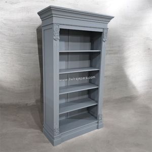 Armoire en bois massif de style classique avec étagères ouvertes pour salon Fabriqué en Indonésie - Product Image 2