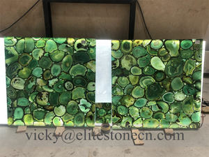 Dalle de pierre semi-précieuse rétroéclairée <span class=keywords><strong>en</strong></span> onyx de jade vert et agate - Product Image 2