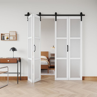 Kit de porte coulissante de grange avec quincaillerie en métal classique doré, ensemble complet, porte de grange pliante, peinture, villa moderne, insonorisée