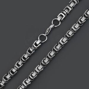 Collar de cadena de perlas cuadradas de acero inoxidable, dijes de joyería, gargantilla estilo Hip Hop, cadena redonda, directo de fábrica - Product Image 3