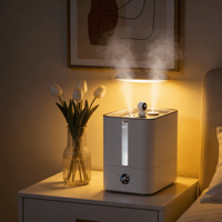Humidificateur ultrasonique 9,5 L avec diffuseur, contrôle d'humidité, aromathérapie, fonctionnement silencieux, pour table