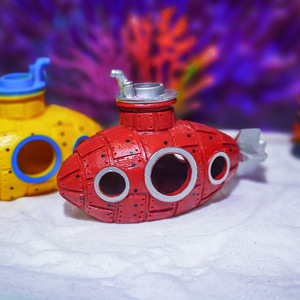 Decorazione per Acquario Little Jolla in PVC Ecologico, Paesaggio Subacqueo con Pesci e Gamberetti Artificiali, Decorazione in Pietra a Forma di Barca - Product Image 3