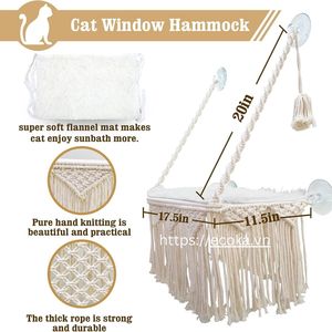 Customizable Rectangle <b>Cat</b> Nest Window Seat Classic Solid Pattern Eco-Friendly Waterproof 100% Cotton <b>Cat</b> <b>Hammock</b> Lounging - Product Image 2