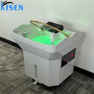 KISEN Lit de lavage de luxe moderne, portable, avec circulation d'eau, pour spa capillaire, mobilier de salon de coiffure mobile - Product Image 1